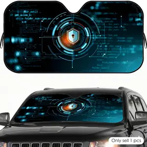 Security Sun Visor Car Windshield Sun Shade UV Block Heat Insulation Reflective Cover Keeps Interior Cool Protects Dashboard Foldable Easy Storage Universal Fit for Car SUV Truck Summer Must-Have