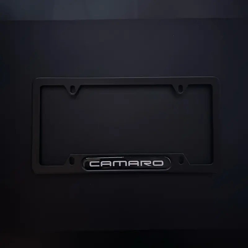 Classic Camaro Black Stainless Steel License Plate Frame accessory