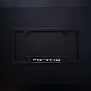 Classic Camaro Black Stainless Steel License Plate Frame accessory