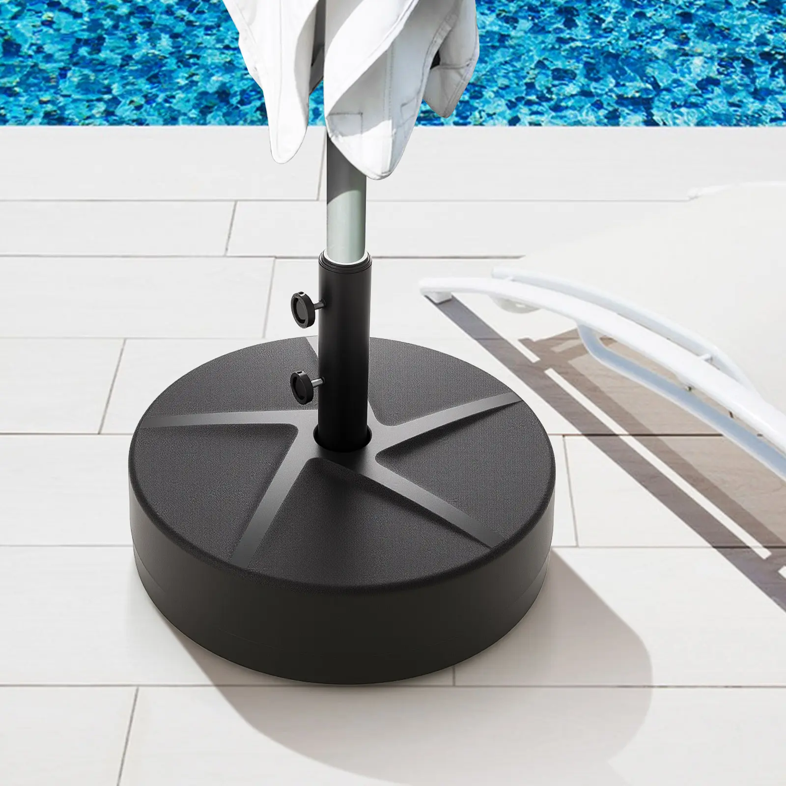 COSTWAY - Patio Umbrella Base 88LBS Capacity Water and Sand Fillable Market Table Umbrella Stand-Black