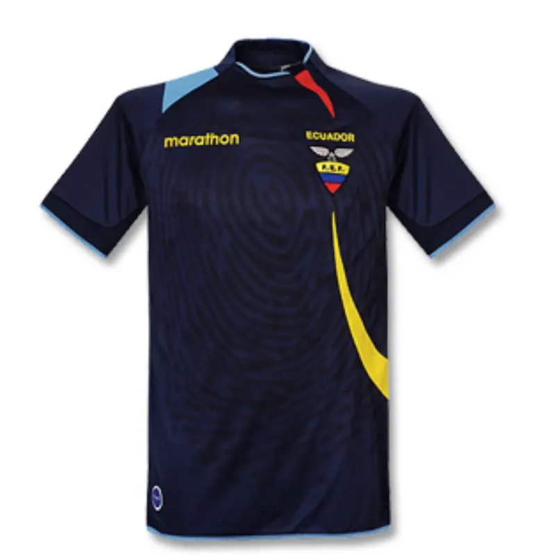 Ecuador 2007 football jersey, Away, Navy - Yellow - Sky blue,soccer jersey,football jersey authentic, fan shirt, sports shirt, jersey vintage, special edition, match jersey, training wear.
