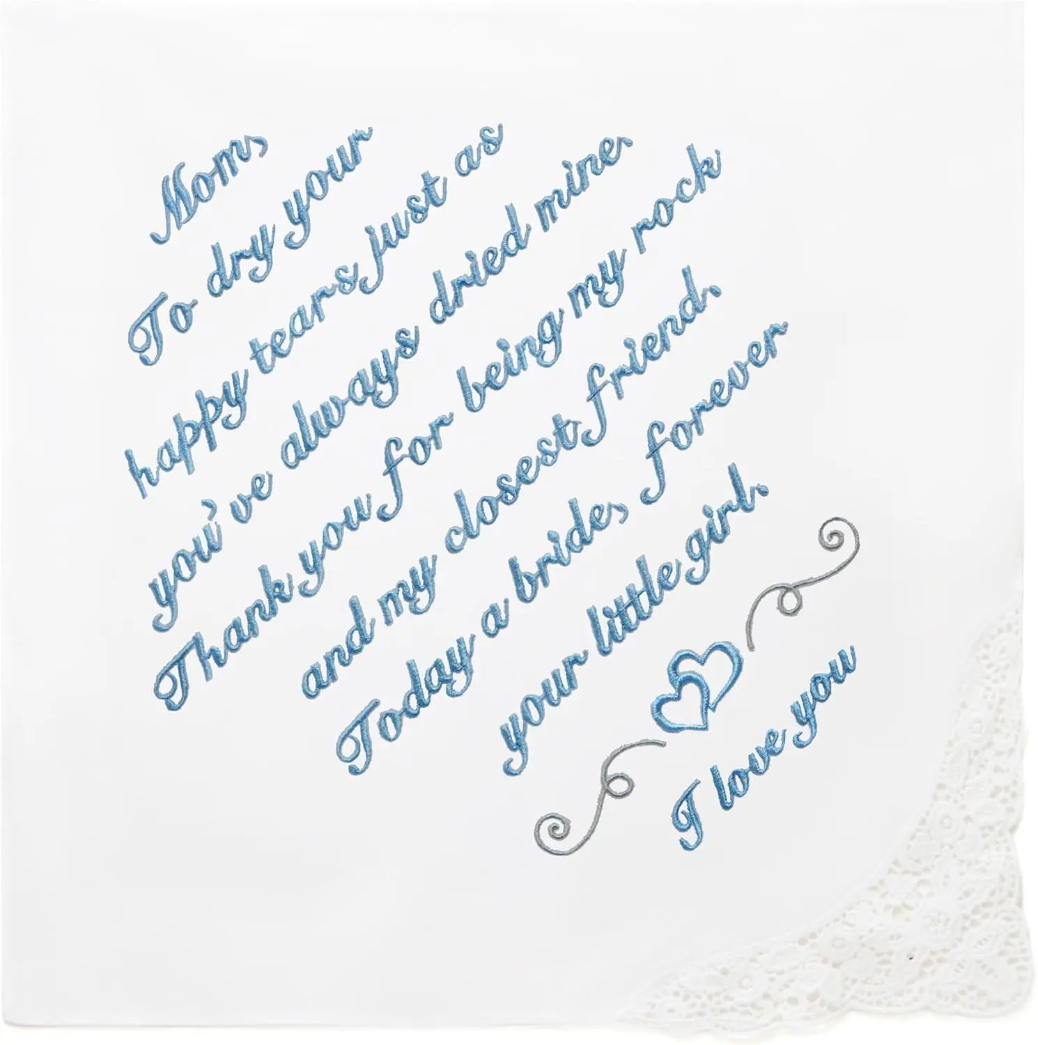 Wedding Handkerchief Something Blue for Bride on Wedding Day Bridal Wedding Hankie
