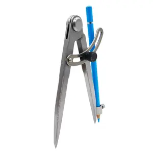 6/8/10 inch Professional Woodworking Compass with Pencil Holder & Lockable Wing Geometry & Drafting Compass for Carpenter 6 inch