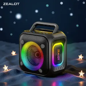 ZEALOT PT01 30W wireless speaker desktop stereo/with bass enhancement, surround sound, USB port, PC/music player/smartphone/tablet, 6000mAh lithium battery, TWS/28hours of playback time, RGB ambient lighting, suitable for home, car, party, outdoor camping