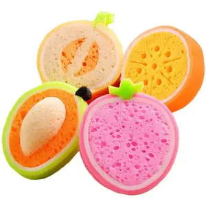 4 Pcs Fruit Shaped Sponges Bath Loofah Shower Body Wash