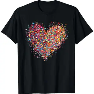 Confetti Heart Valentines Day for Women  T-Shirt