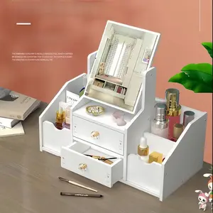 Makeup Organizer Box with 2 Drawers, Cosmetic Storage for Skincare Products, Fashionable Makeup Stand for Hair Accessories & Lipstick, Cosmetics Organizer Storage