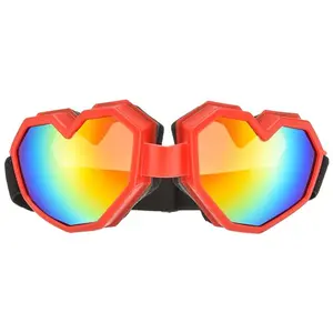 Heart Shaped Sunglasses Fashion Ski Goggles Colorful Oversize Lovers Glasses for Women Men Fun Eyeglass