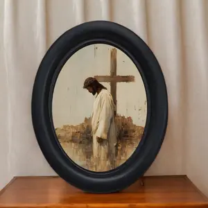 Vintage Art Jesus Cross Decorative Home Item, Stylish Religious Decor, Perfect for Halloween Christmas Thanksgiving, Wall Decoration for Room Office