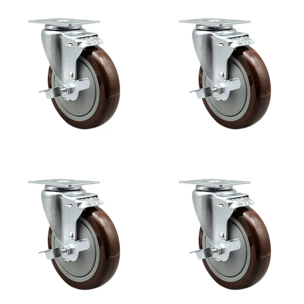 Service Caster Series No.20 CAM-SCC-20S514-PPUB-MRN-TLB-4 Caster Set for Cambro 60007 Dish Caddies & Utility Trucks, 1400lbs Capacity, Resists Damage From Debris, Set of 4, High Performance, Casters