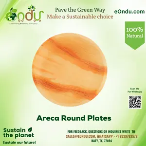 Areca Round Palm Leaf Plates | Biodegradable Eco-Friendly Dinnerware