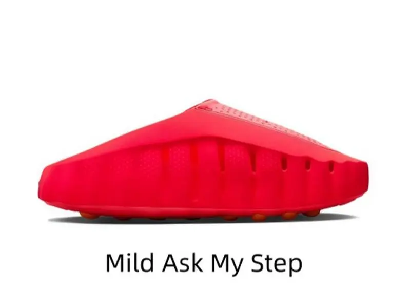 All Red Wavy Cloud Slide Sandals Full Textured Perforated Upper Thick Wavy Cushion Sole Printed Inner Insole Indoor Outdoor Shower Recovery Slides