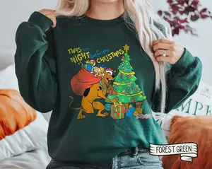 Scooby Doo Night Before Christmas Sweatshirt, Christmas Shirt, Vintage Scooby Doo Tee, Retro Scooby Doo Hoodie, End Of Year Sweatshirt