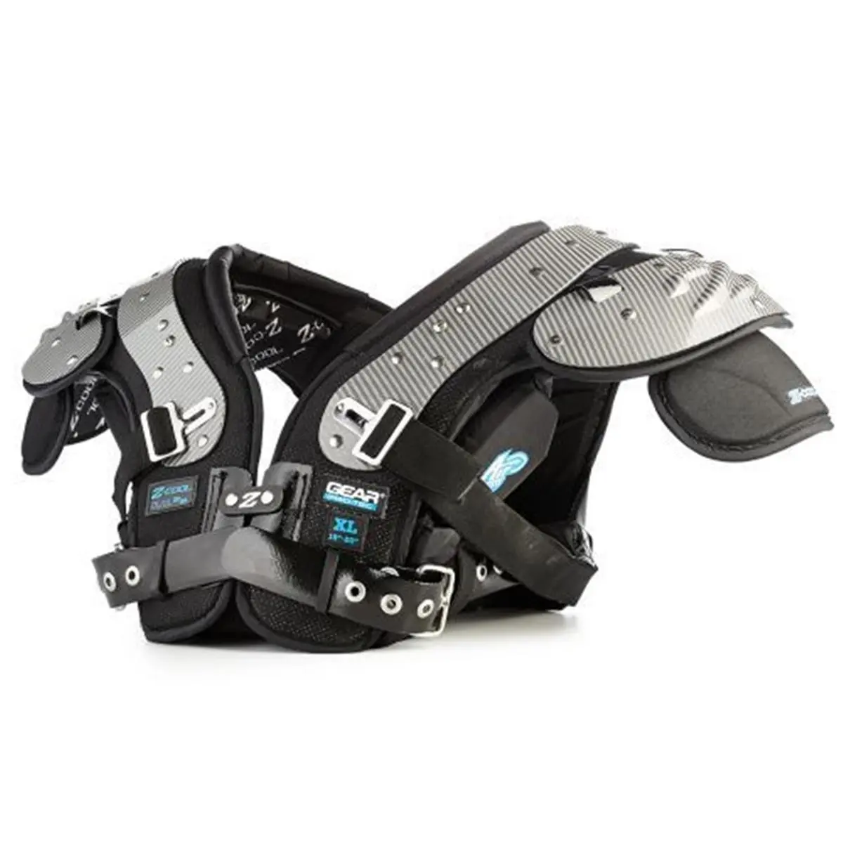 212 MAIN Gear Pro-Tec Z-Cool Adult ZC55 OL & DL Football Shoulder Pads - 2XL, Open Neck, Lightweight, Adjustable Belt, Brock Foam, Moisture-Wicking Design, Sports Protection