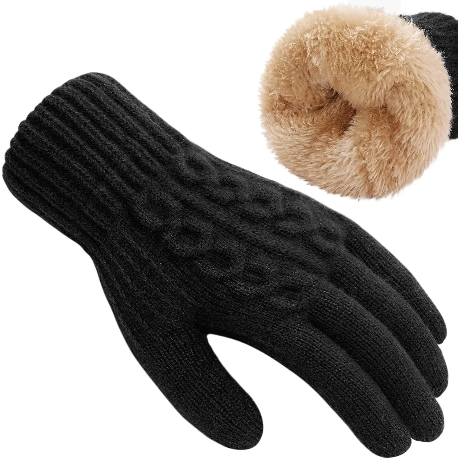 Womens Winter Gloves - Touch Screen Gloves with Thermal Dual-Layer Lining, Warm Fleece gloves for Cold Weather