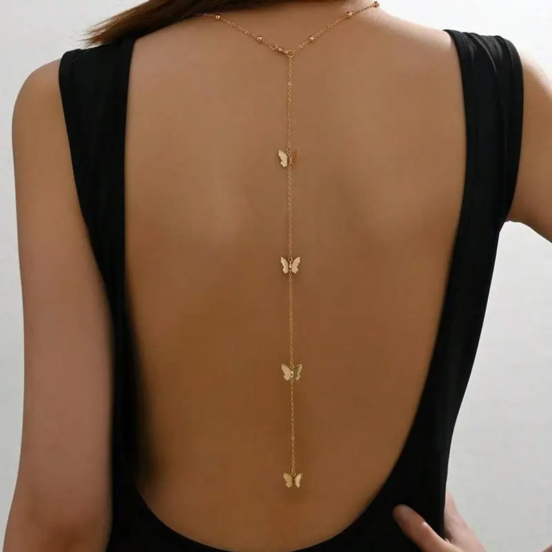 Women's 1 Count Elegant Butterfly Design Body Chain, Chic Body Jewelry, Fashion Jewelry for Party and Daily Outfits, Trendy & Exquisite Jewelry for Birthday Gift