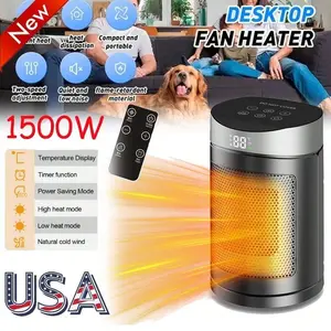 1500W Portable Electric Space Heater Indoor Use High Power Heater, Intelligent Temperature Control, Compact And S-Afe Warm Heater For Dormitory, Home, Office – Efficient Heating With Thermostat Remote, 12H Timer, Overheat And Tip-Over Protection (Sliver)