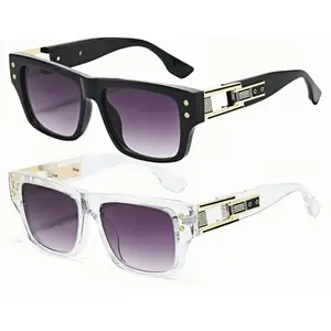 〖Summer Turn Up〗2 PCS Trendy Vintage Sunglasses for Street Style, Fashion Retro Oversized Shades, UV400 Protection, Chic Unisex Accessory, Street Style Photography Essentials