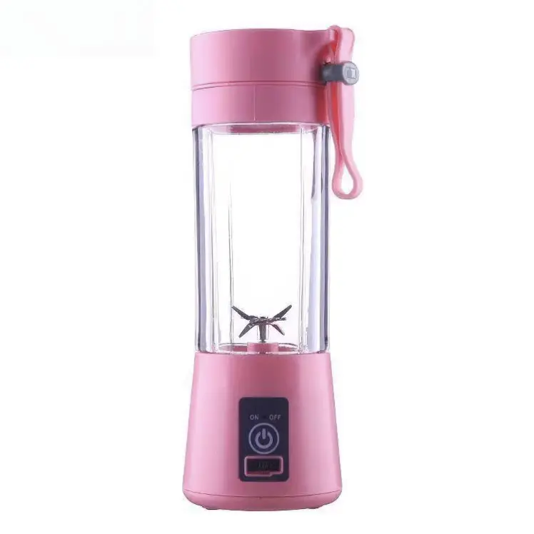 Portable Juicer Cup - Pink, Rechargeable, 380ml, USB Charging, 3-Speed Settings, Portable Blender for Smoothies & Juices