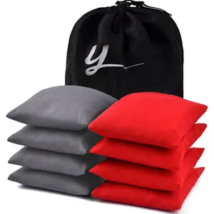 Set of 8 Regulation Cornhole Bags Double Sided, Weather Resistant Bean Bags for Cornhole Toss , Corn Hole Beans Bags with Tote Bag