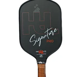 Hai-Lite Sports Signature Pro PB Paddle - Black with Red Logo & Brown Grip - USA Approved