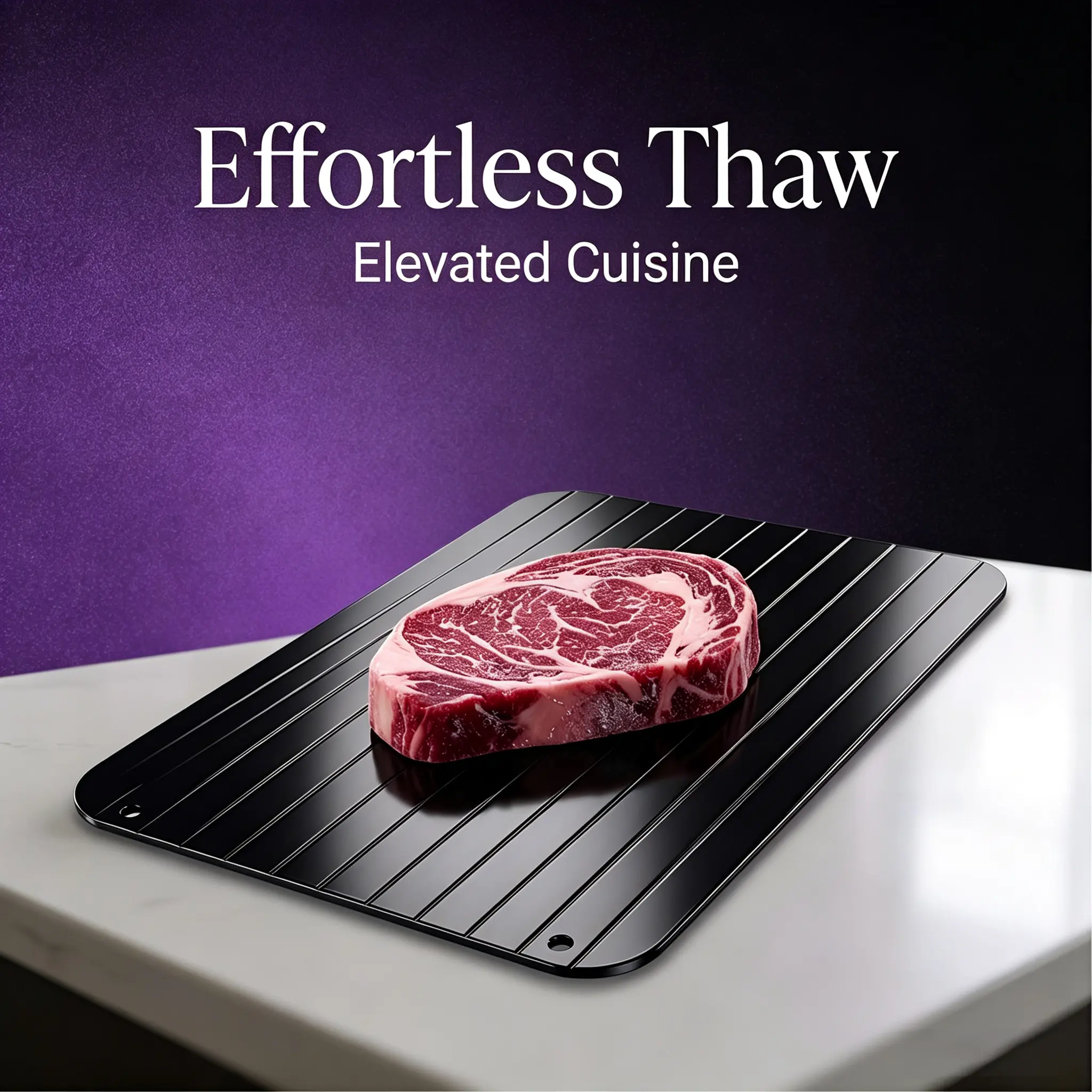 Premium Aluminum Defrosting Plate for Frozen Food, Non-Stick Surface, No Power Needed, Compact & Easy-Clean Kitchen Gadget