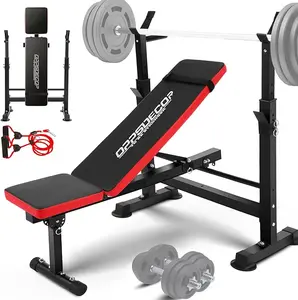 【TikTokShopBlackFriday】OPPSDECOR 600lbs 6 in 1 Weight Bench Set with Squat Rack Adjustable Workout Bench with Leg Developer Preacher Curl Rack Fitness Strength Training for Home Gym