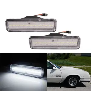 2PCS White LED Side Marker Lights For Chevrolet El Camino & GMC Caballero 1982 1983 1984 1985 1986 1987 Replace OEM 929986