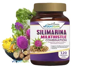 Organic vitamin Milk Thistle Silimarina 120 Capsules Made in USA extra Strength