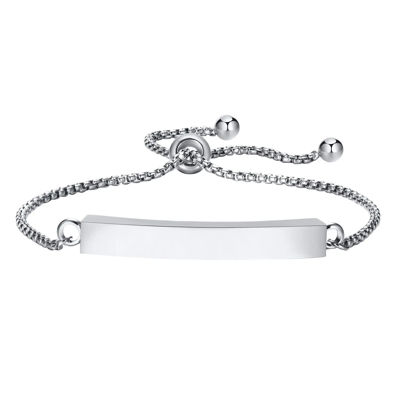 Adjustable Engraved Bar Bracelet, 2mm