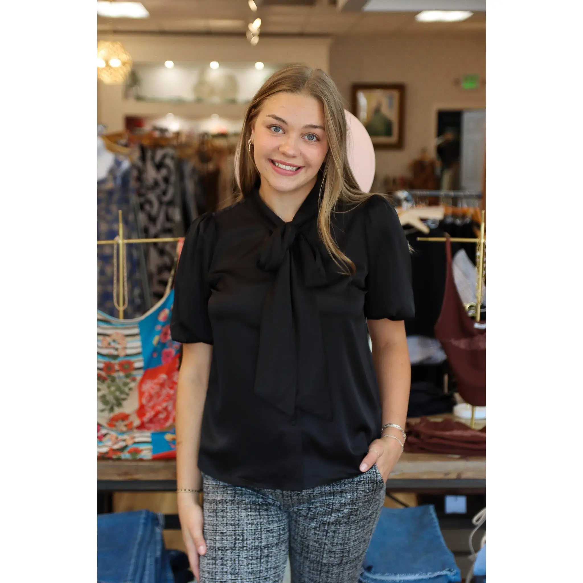 LIVERPOOL ELBOW LENGTH PUFF SLEEVE TOP