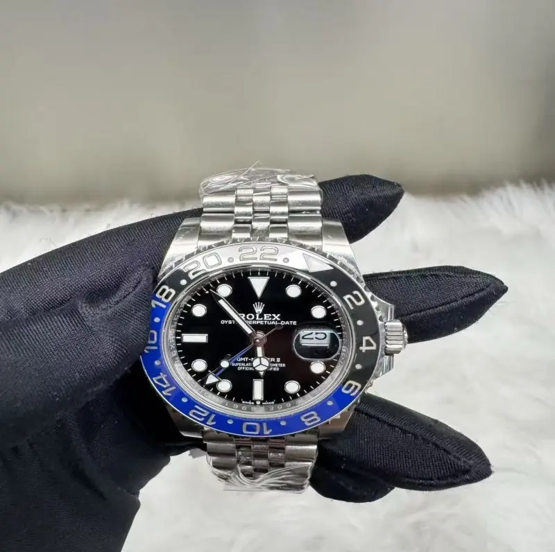 ‮ XELOR  ‬GMT‑Master II 40mm Batman Black‑Blue Ceramic Bezel Jubilee Bracelet Black Dial Oyster Perpetual Automatic Men Wrist Watch