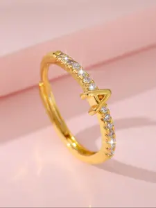Fashion Luxury Open Ring for Women, Unique High-End Design, 26 Letter Finger Rings, Stylish and Elegant Jewelry Accessory