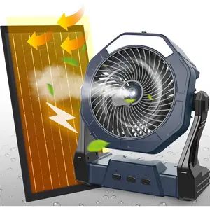 10W Misting Solar Fan, 250ml Portable Outdoor Fans with Solar Panel, 8 Inch  Operated Rechargeable Cooling Fans with Hook, Camping Water  Fan for Travel/Beach/Patios/Chicken Coop