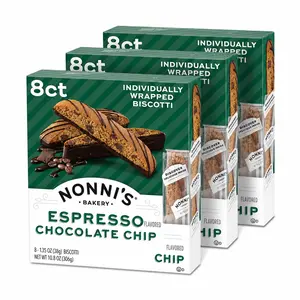 Nonni's Espresso Chocolate Chip Biscotti Cookies - Espresso Chocolate Chip Cookies - Biscotti Italian Cookies w/Dark Chocolate - Italian Biscotti Individually Wrapped Cookies - Kosher - 6.88 oz (Pack of 3)