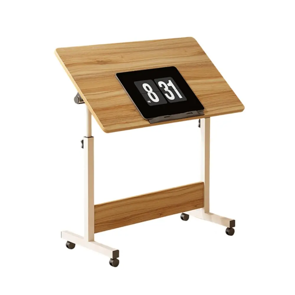 【GARVEE】Small Standing Desk Adjustable Height, Mobile Stand Up Desk with Wheels, Portable Home Office Computer Workstations for Sitting And Standing Ancient Oak 80x40