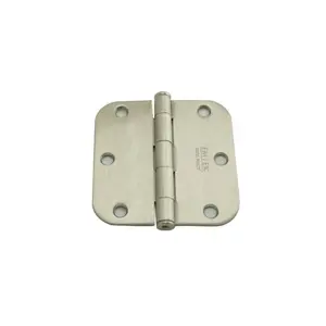 Emtek  3.5 x 3.5 in. - 0.625 in. Radius Steel Residential Duty Hinges, Satin Nickel - Set of 2
