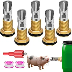 Automatic Pig Nipple Waterer Drinker Kit for Barrel Piglets Hog Feeder Nipple