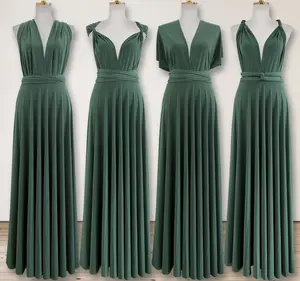 Dark Olive Green Bridesmaid Dress Infinity Convertible Wrap Dress for Prom & Maternity Wear