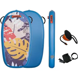 FunWater Body Board - Beach Body Board - Ultra Lightweight PVC Core Body Board for Beach and Pool, with Wrap Wrist Straps, Foldable, Perfect Surf for Teens and Adults