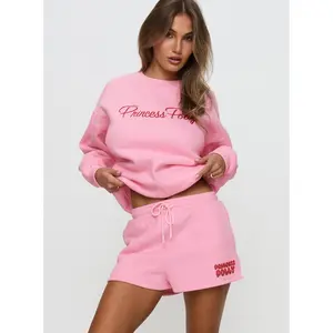 Princess Polly Sweat Short Bubble Text Pink / Red Princess Polly Sweat Short Bubble Text Pink / Red