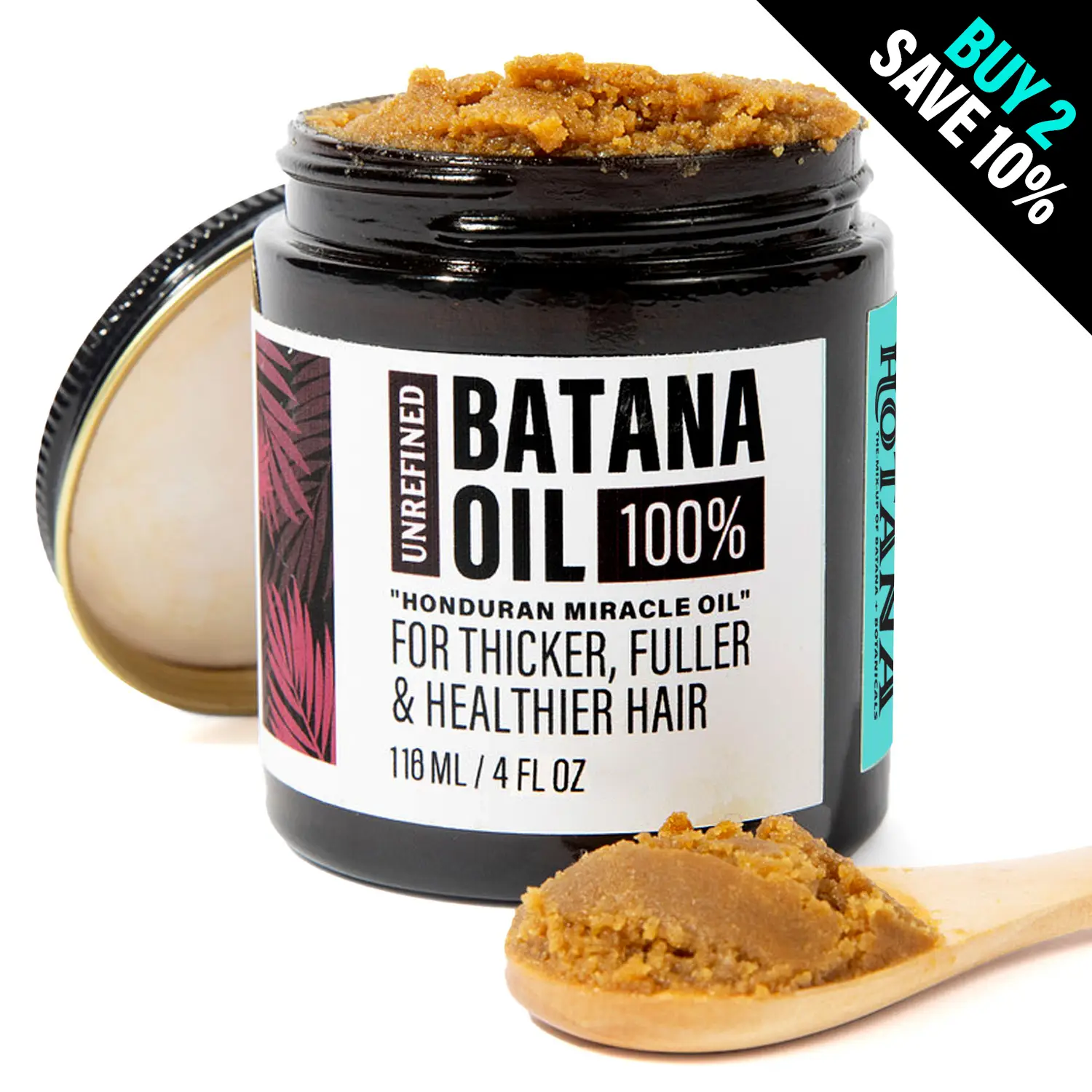 Hotana 100% Unrefined Batana Oil from Honduras – Fuller, Thicker Hair for Women...