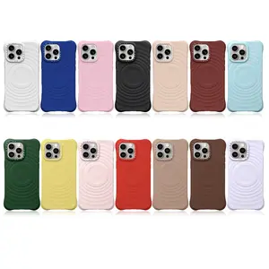 High Version Wave Phone Case for Apple Iphone16promax Magnetic Silicone Case 13/14 Drop-Resistant 15pro
