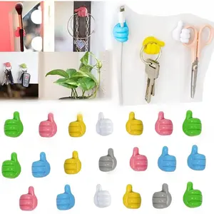 【30 PCS】Funny Thumb Shape Hooks - Strong Adhesive for Kitchen/Bathroom/Workshop  #Organization  Wall Wire Clear hanger