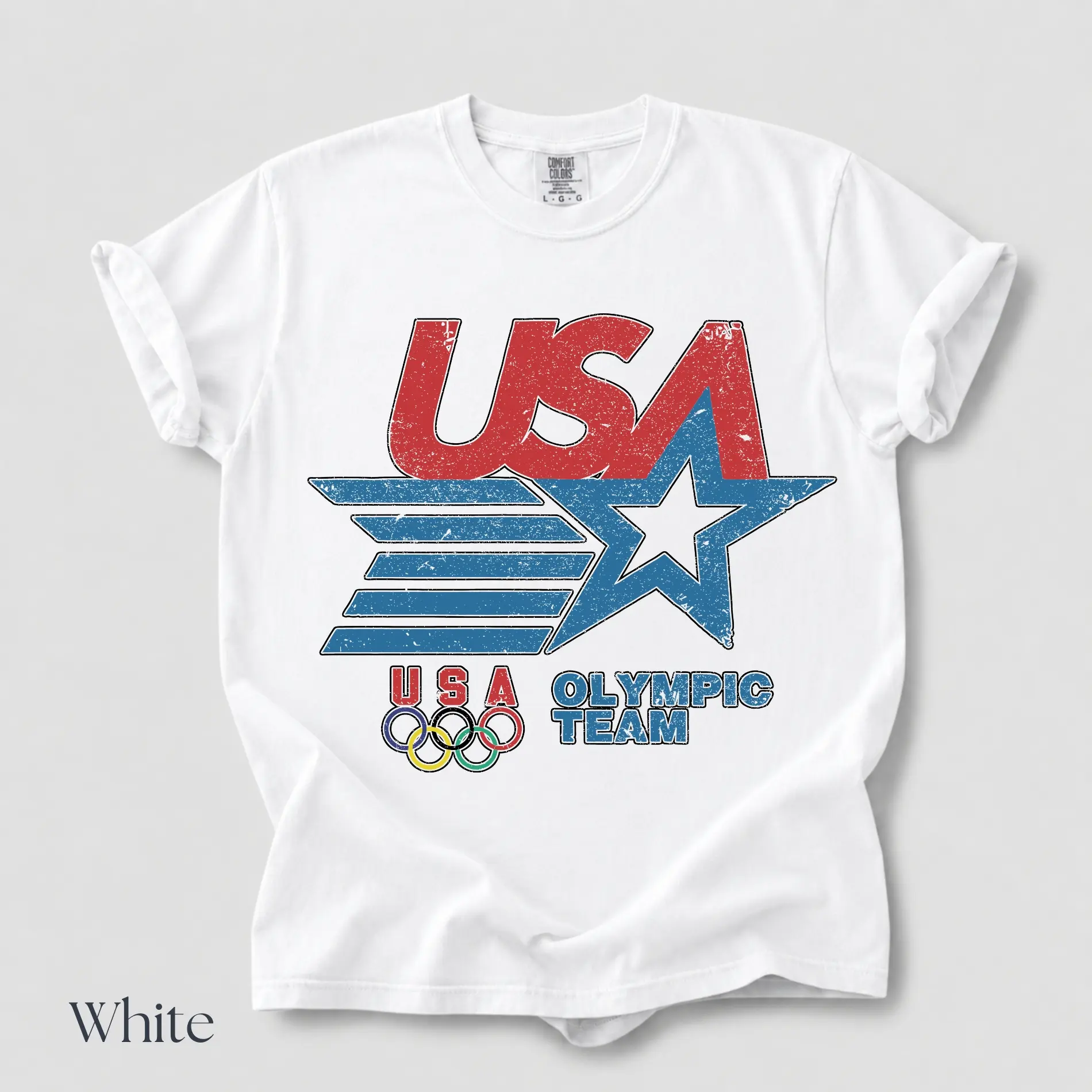 Comfort Colors Team USA Vintage Tee – Classic American Sports T-Shirt, Gift Fan, Gift Idea, For Man, For Woman, Womenswear's Top, Womenswear's Top