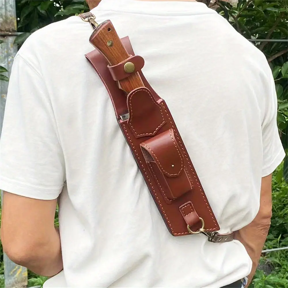 Outdoor DIY Back-Mounted Knife Sheath for Straight Knives and Folding Knives – Knife Storage Case for Hiking, Camping, Wilderness Survival, Survival Gear Equipment, Camping Tools, Survival Supplies (Knife Not Included)