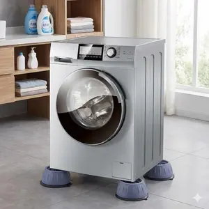 Universal Anti-Slip Washer Dryer Refrigerator Feet Pads, Vibration Dampening Noise Reduction Anti-Tip Base, Heavy Duty Non-Skid Rubber Stabilizers for Floor Protection, Multi-Use Appliance Accessories.