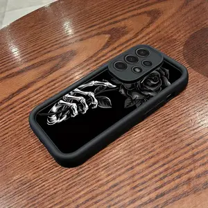 A Phone Case Featuring a Skeleton Hand Holding a Black Rose, Compatible with Various Galaxy Models Including Samsung Galaxy S26 S25 S24 S23 S22 S21 Fe Plus Ultra A13 A14 A15 A16 A17 A33 A34 A35 A36 A52 A53 A54 Note20, And Several Others. Smartphone Cellph