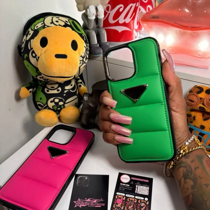Emerald Flex Phone Case - Luxury Green Quilted Puffer Design with Triangle  Cutout for Stylish Protection - TikTok Shop