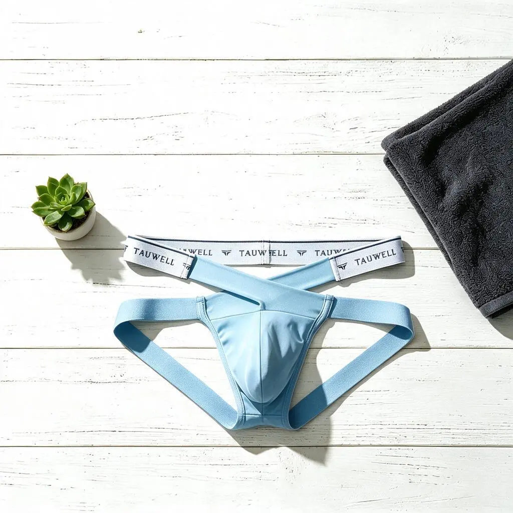 TAUWELL Men's Low-Rise Breathable Cotton Blend Plain Jockstrap Briefs - Stretch Fabric, Support Pouch, Wide Elastic Straps, Open Back - for Gym, Athletic Training